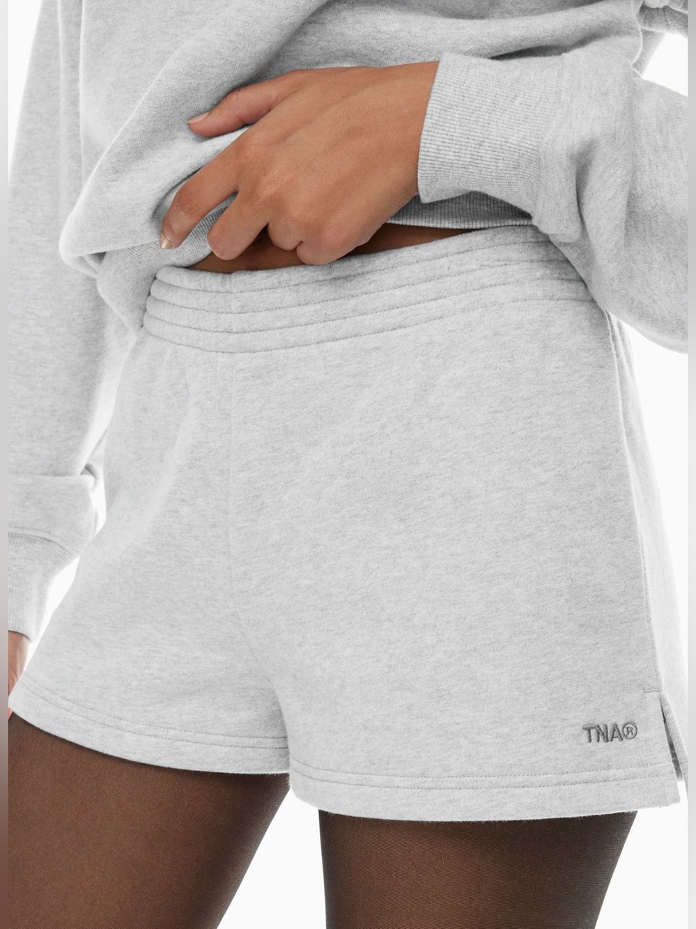TNA Cozy Fleece Women's Shorts — Light Heather Gray
